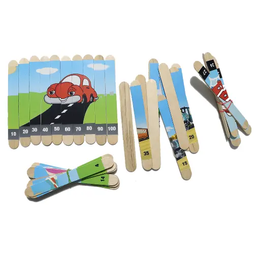 [SKUBB54] SKUBB54 Boredom Busters Busy Bags | Educational DIY toys for kids | Popsicle Puzzles 4 In 1 for Age 5 years above